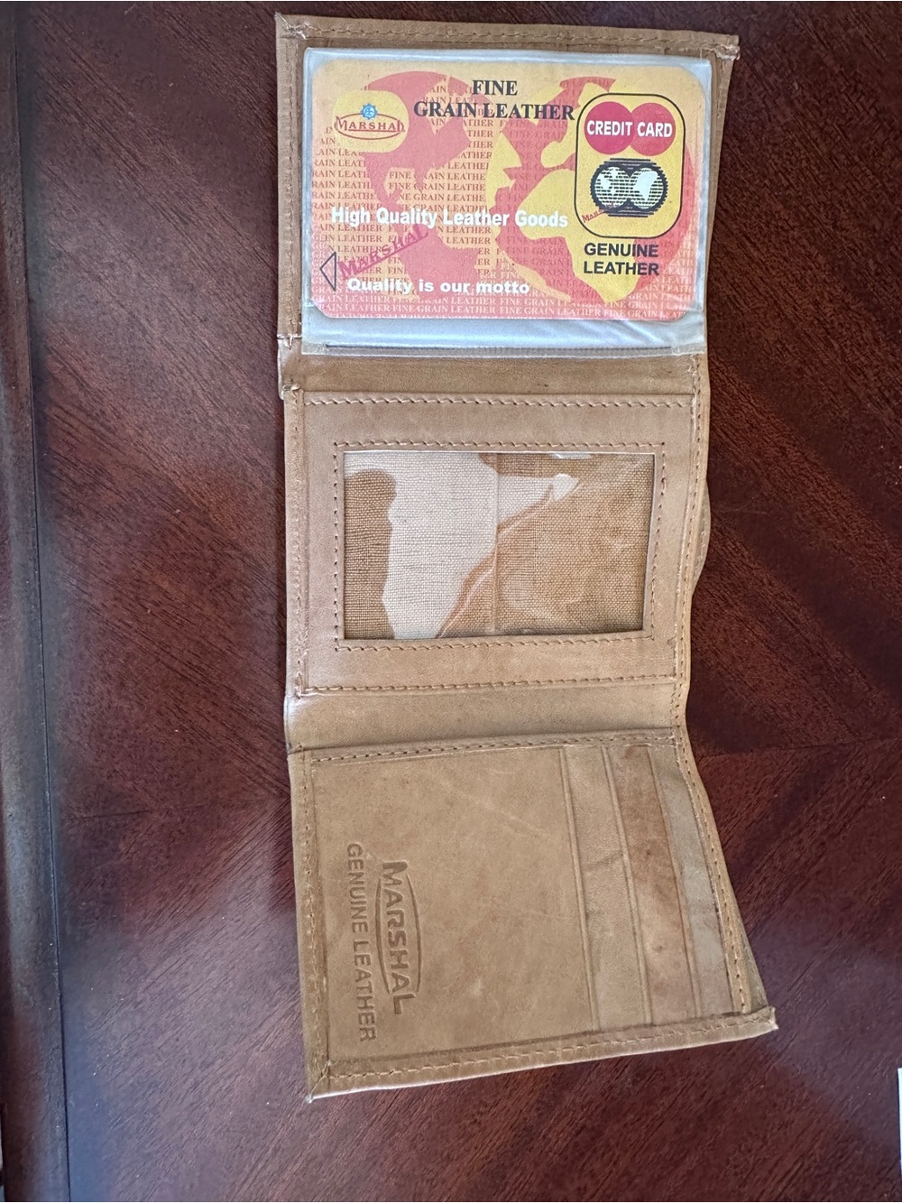 Marshall Tan Leather Men's Card & ID Holder
